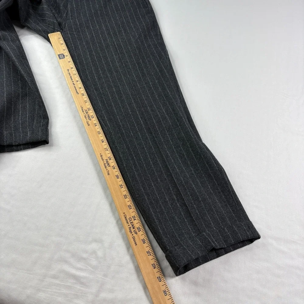Vintage Polo Ralph Lauren Wool Pants Mens 33x32 (Fits 32x29) Gray Striped Slacks
